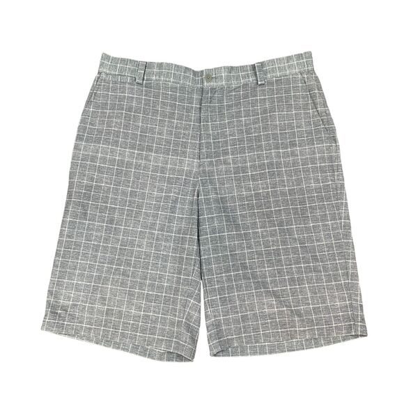 Nike Shorts Mens 34 Gray Check Dri Fit Lightweight Tour Performance Golf Chino - Picture 1 of 12